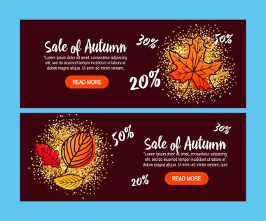 Sonbahar satış arka plan düşen sonbahar yaprakları ile.