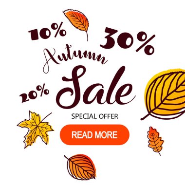 Sonbahar satış arka plan düşen sonbahar yaprakları ile.