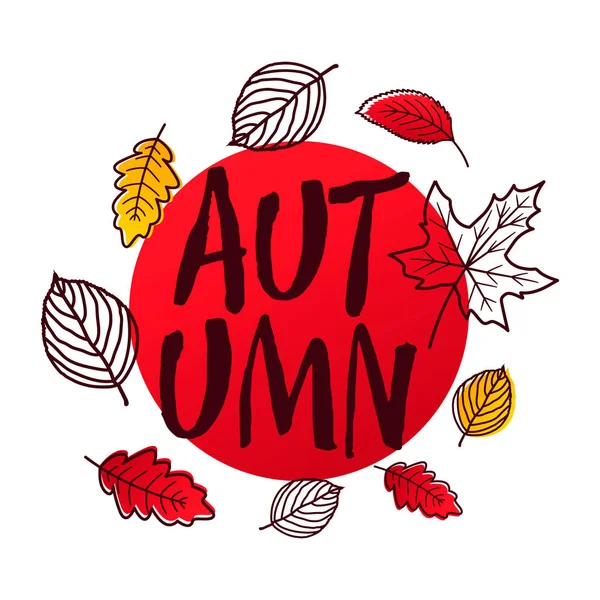 Осенняя распродажа с осенними листьями . — стоковый вектор