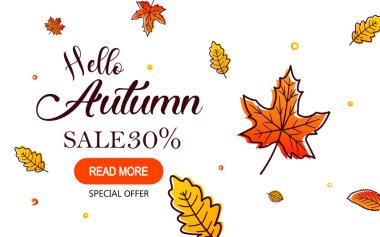 Sonbahar satış arka plan düşen sonbahar yaprakları ile.