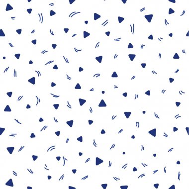 Çocuk desen. Beyaz bir arka plan üzerinde küçük üçgenler ile Seamless modeli. Yinelenen doku vektör.