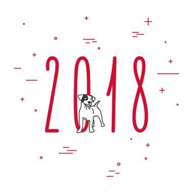 2018 yıl için kırmızı köpek koleksiyonu