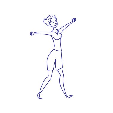 Günaydın. Kız bir uykudan sonra uzanır