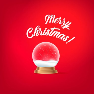 Neşeli Noel kar topu chrismas nesne beyaz arka plan üzerinde izole küre