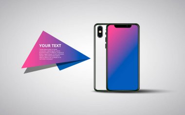 Smartphone afiş. Mockup genel smartphone.