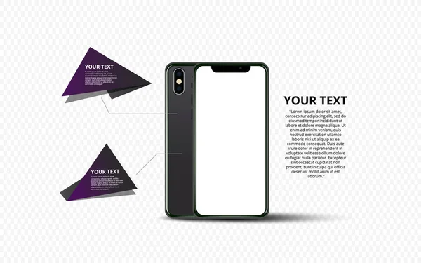 Smartphone-Banner. minimalistische Vektorflachdarstellung des Mobiltelefons. Smartphone-Attrappen. — Stockvektor