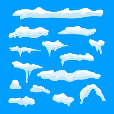 Vektör kar cap tasarım ve dekorasyon Noel tebrik kartları için. Çizgi film kar cap. Kar cap, kartopu, rüzgârla oluşan kar yığını, kar üstünde