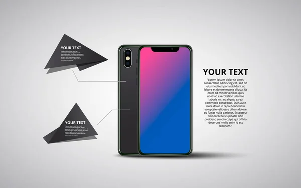 Smartphone-Banner. minimalistische Vektorflachdarstellung des Mobiltelefons. — Stockvektor