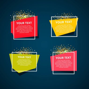 Origami pankartları, vektör illüstrasyonu