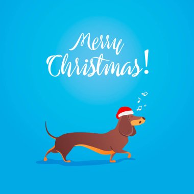 Mutlu Noeller. Komik karikatür köpek dans şarkı söylüyor.