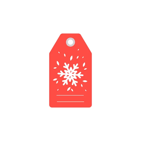 Etiqueta de regalo para las vacaciones. Etiqueta regalo de Navidad con nieve . — Vector de stock