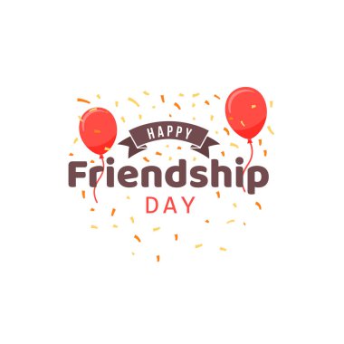 Mutlu dostluk günü vektör Tipografik Tasarım. 