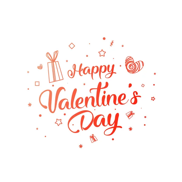 Happy Valentines Day typografii plakat z Tekst odręczny kaligrafii — Wektor stockowy
