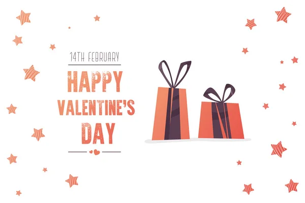 Flyer de vente lumineux avec cadeaux pour la Saint-Valentin . — Image vectorielle
