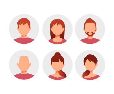 İnsanların avatarları koleksiyonu çizgi film. 