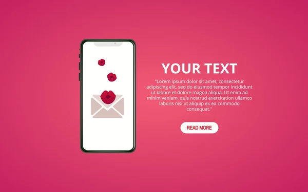 Volante con texto feliz día de San Valentín — Vector de stock