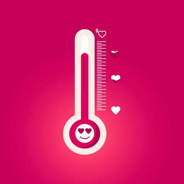 Die Temperatur der Liebe. Valentinstag — Stockvektor
