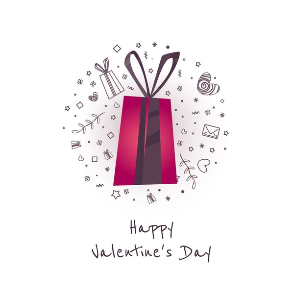 Valentine's day sale texte avec cadeau . — Image vectorielle