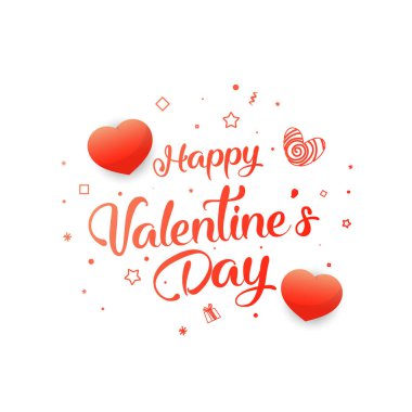 Mutlu Sevgililer günü tipografi poster 