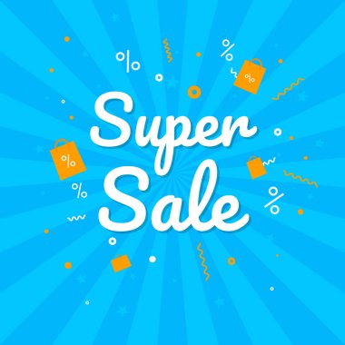 Büyük satış hafta sonu, özel afiş 50'ye kadar sunuyoruz. Vektör çizim.