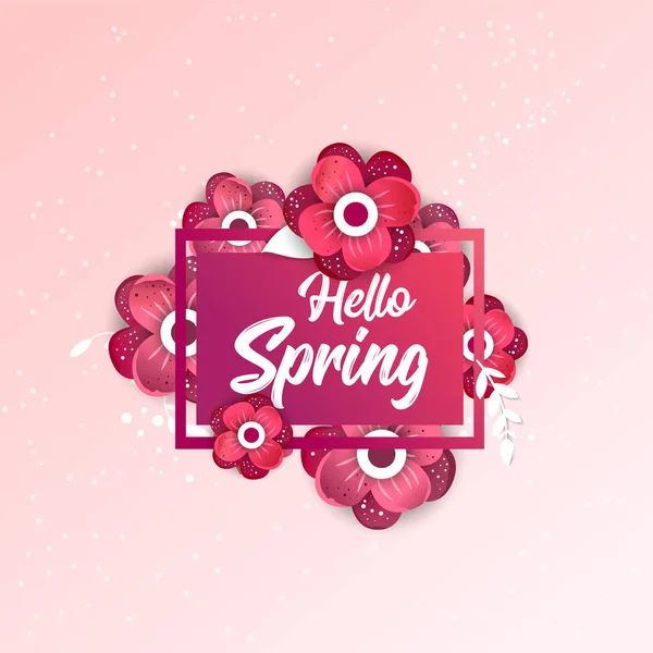 Hei kevät konsepti banneri kukkia — vektorikuva