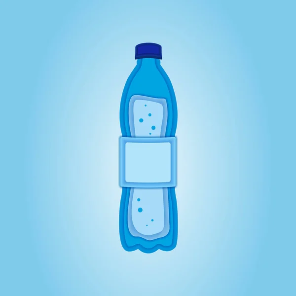 Papier art snijden van de fles water — Stockvector