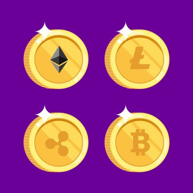 Litecoin, dalgalanma, Ethereum, bitcoin sikke simge kümesi 