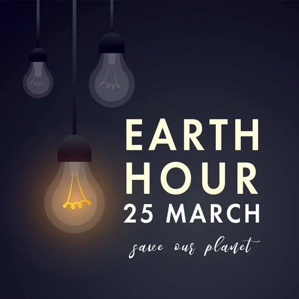 Illustration of Earth hour. 60 min — Stock Vector