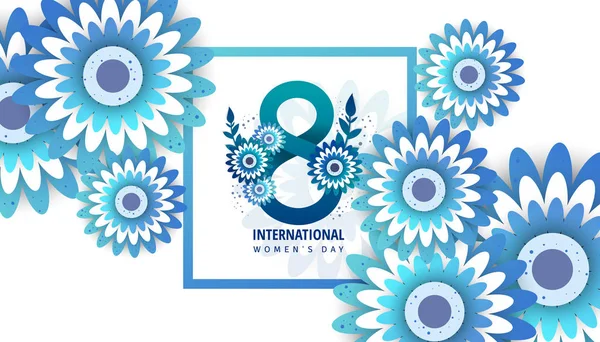 Banner de primavera brillante. Día Internacional de la Mujer — Vector de stock