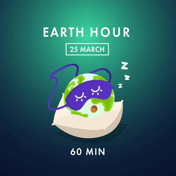 Ilustración de la hora de la Tierra. Salvar nuestro planeta — Vector de stock