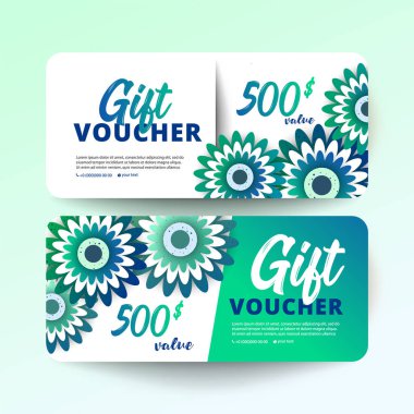 Hediye sertifikası, kupon şablonu. 