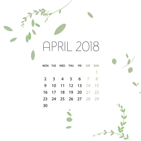 Herb projekt szablon kalendarza 2018. — Wektor stockowy