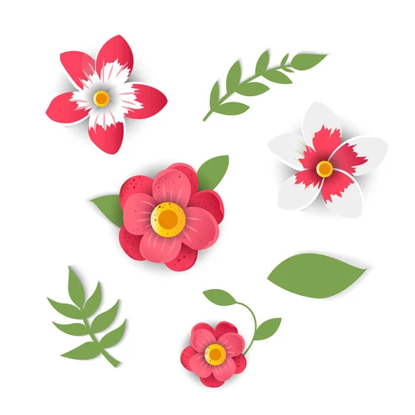 Estilo de corte de papel de flores brillantes . — Archivo Imágenes Vectoriales