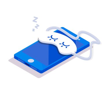 İzometrik cep telefonu uyku