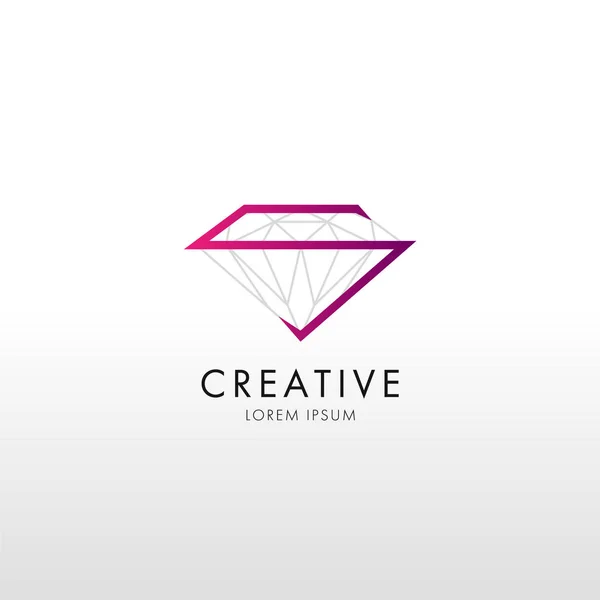 Diseño plano de moda línea de cristal logo — Vector de stock