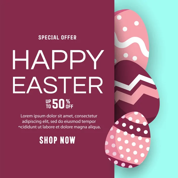 Composition of Easter sale card template — Stock Vector