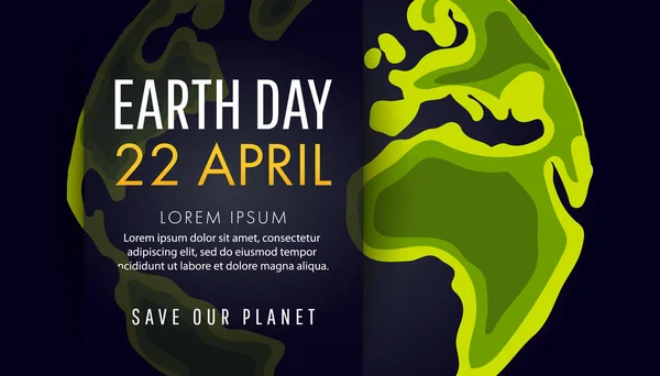 Día de la Tierra. Guardar el concepto de la Tierra — Vector de stock