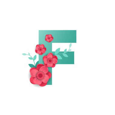 F harfi ile güzel çiçekler renk