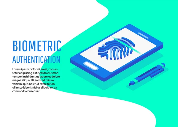 Biometria hitelesítés módszerek izometrikus — Stock Vector