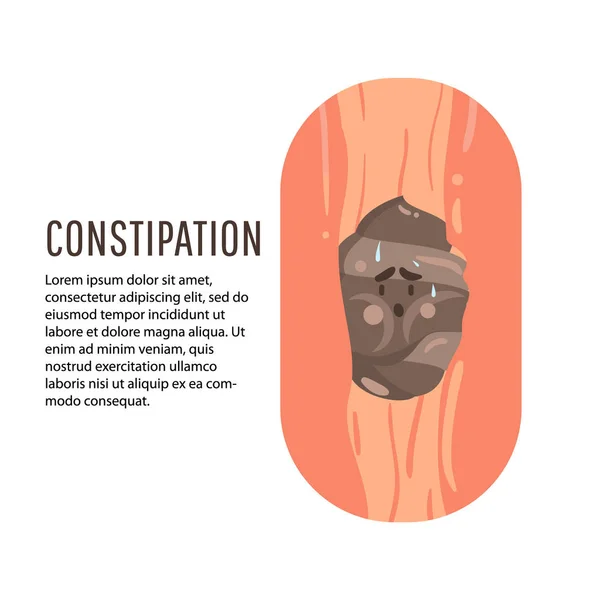 Constipatie symptoom, gezondheidszorg en medische. — Stockvector