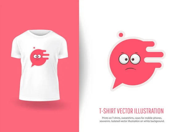 Roztomilý tvář reakce na trička — Stockový vektor