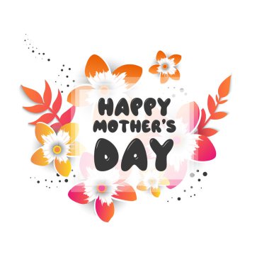 Anneler Günü tebrik kartı ile çiçek çiçekler