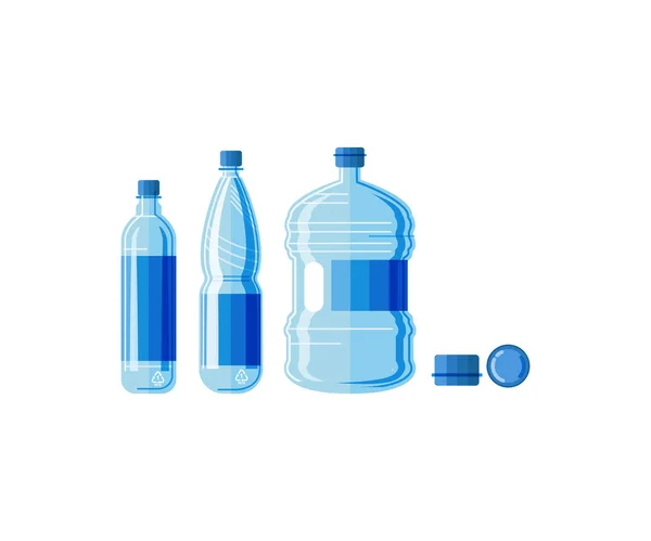 Ensemble bouteille d'eau en plastique isolé — Image vectorielle