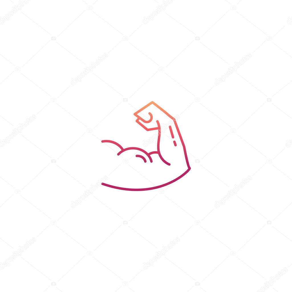 Line muscle vector icon