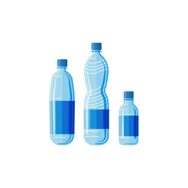 Botellas de plástico sobre fondo blanco . — Vector de stock