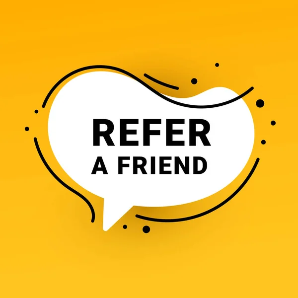 Refer a friend sticker and refer friends shopping label. Vector illustration for website, mobile app, poster, flyer, coupon, gift card, smartphone template, web design — Stock Vector