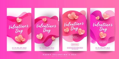 Sıvı kalp şekilli yaratıcı tebrik kartları, Sevgililer Günü için indirim metni, doğum günü, hikaye, afiş veya poster.