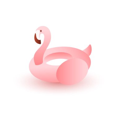 Pink flamingo illustration vector on white background