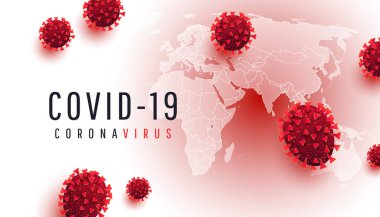 Roman Coronavirus, 2019-NCoV. İtalya 'dan Coronavirus salgını. Epidemi koronavirüs covid 19 yayılımı. Dünya haritasında koronavirüs salgını ve virüs molekülü yatay web pankartımızda