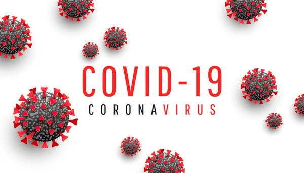 Coronavirus Covid Medizinisches Web Banner Mit Sars Cov Virusmolekül Und — Stockvektor